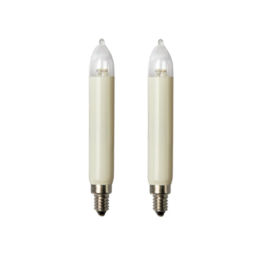 Ersatzkerzen Lichterkette LED 8-34V 0,5W für Lichterketten & Schwibbogen, 2 Stk Schaftkerzen E10 für 7-30 Brennstellen innen & außen 902044