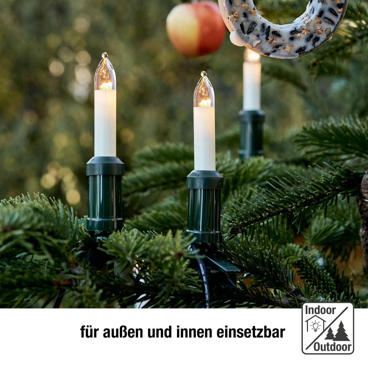 Ersatzkerzen Lichterkette LED 8-34V 0,5W für Lichterketten & Schwibbogen, 2 Stk Schaftkerzen E10 für 7-30 Brennstellen innen & außen 902044