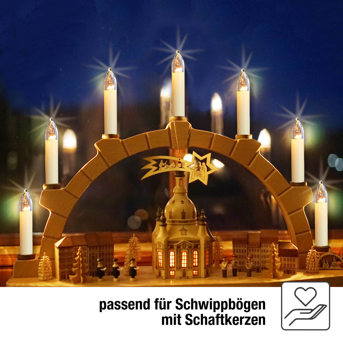 Ersatzkerzen Lichterkette LED 8-34V 0,5W für Lichterketten & Schwibbogen, 5  Stk Schaftkerzen E10 für 7-30 Brennstellen innen & außen 151343
