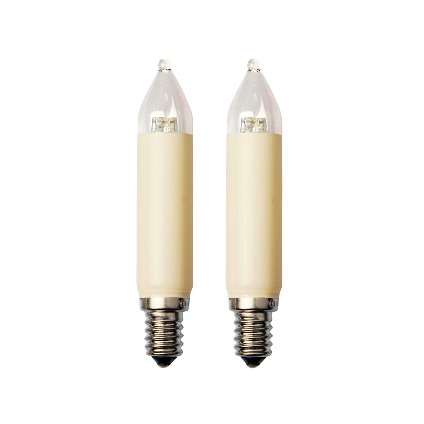 Ersatzkerzen Lichterkette LED 8-55V 0,6W für Lichterketten & Schwibbogen, 2 Stk Schaftkerzen E14 für 4-30 Brennstellen innen & außen 904949