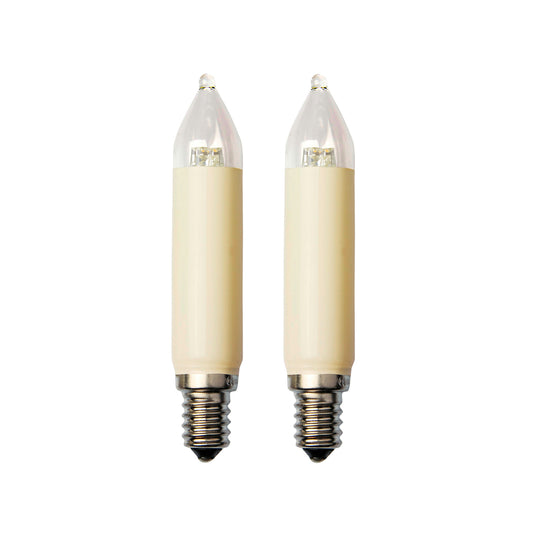 Ersatzkerzen Lichterkette LED 8-55V 0,6W für Lichterketten & Schwibbogen, 2 Stk Schaftkerzen E14 für 4-30 Brennstellen innen & außen 904949