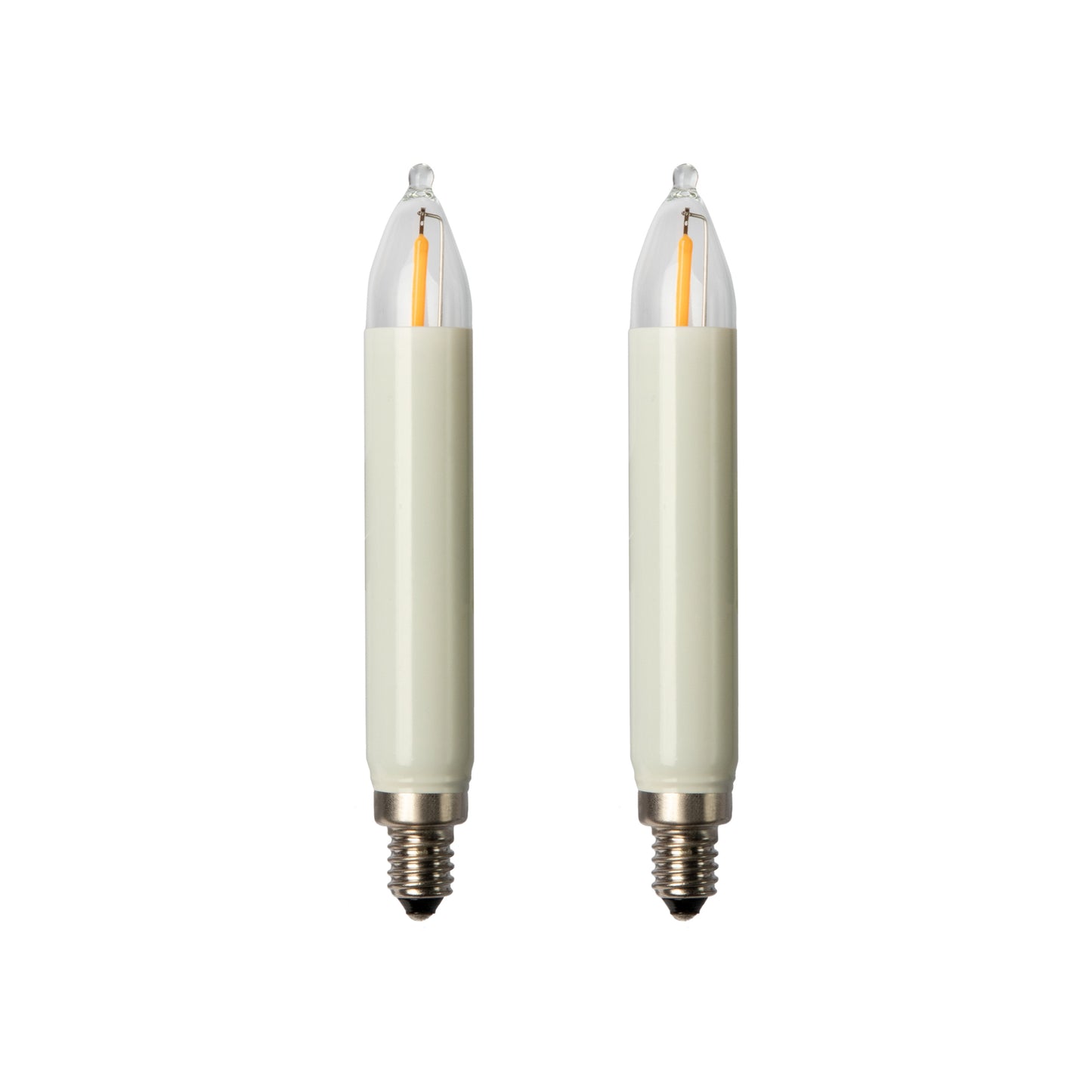 Ersatzkerzen Lichterkette LED-Filament 16V 0,5W für Lichterketten & Schwibbogen, 2 Stk Schaftkerzen E10 für 15 Brennstellen innen & außen 904970