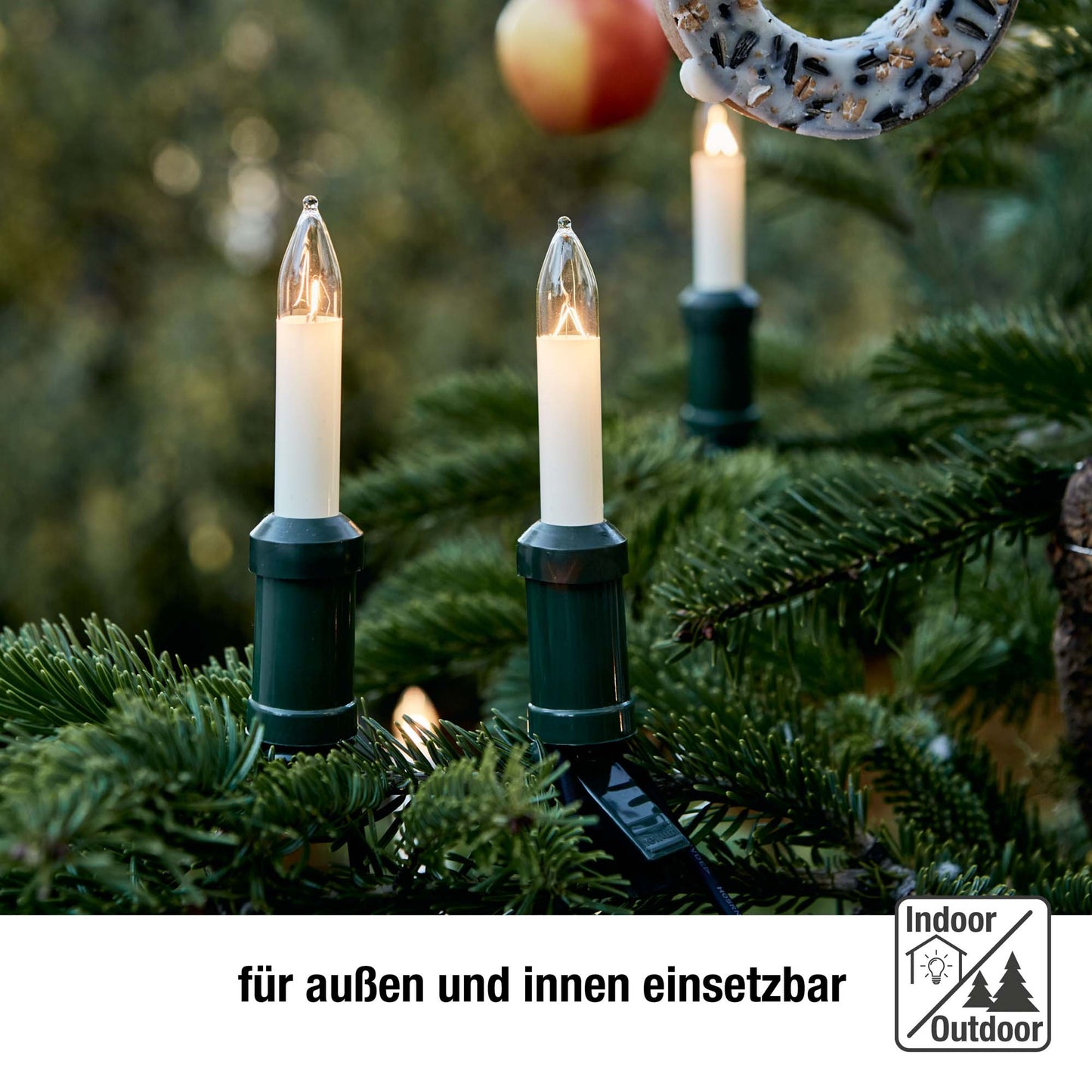 Ersatzkerzen Lichterkette LED-Filament 8V 0,5W für Lichterketten & Schwibbogen, 2 Stk Schaftkerzen E10 für 30 Brennstellen innen & außen 904963