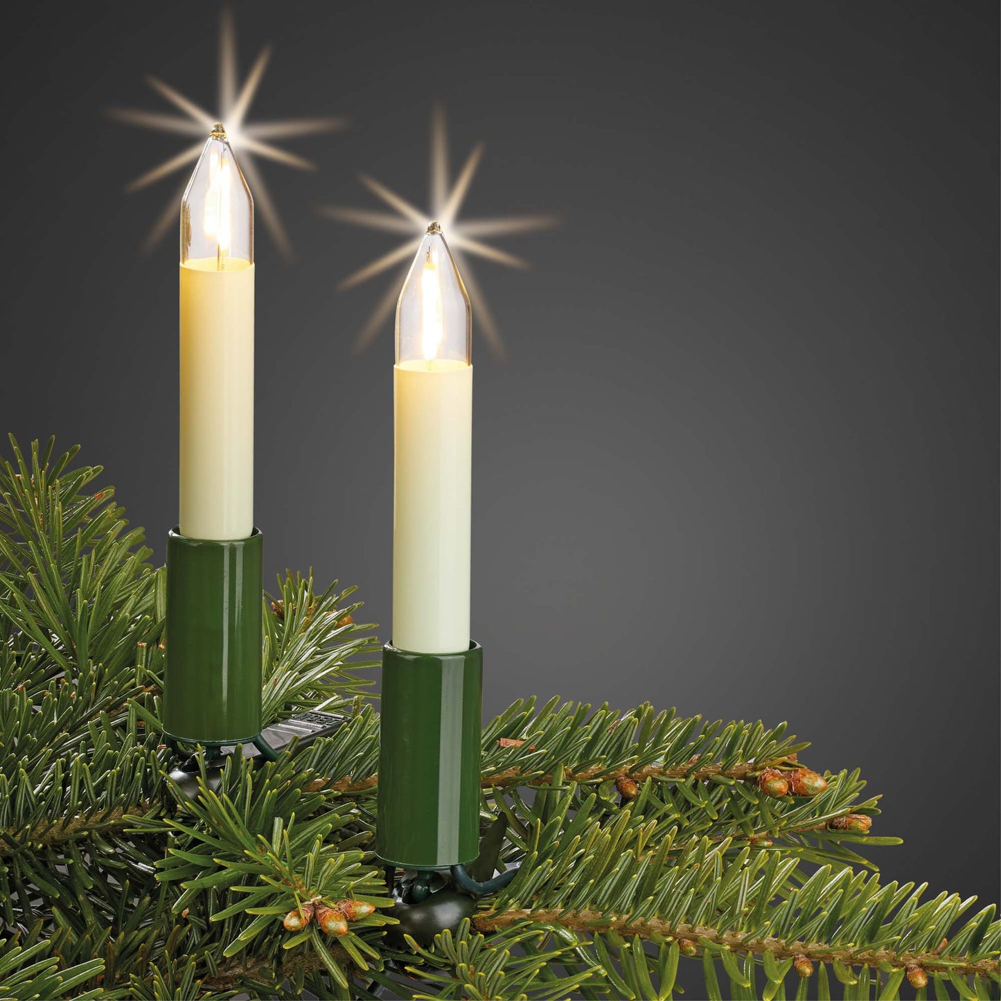 Ersatzkerzen Lichterkette LED-Filament 16V 0,5W für Lichterketten & Schwibbogen, 2 Stk Schaftkerzen E10 für 15 Brennstellen innen & außen 904970