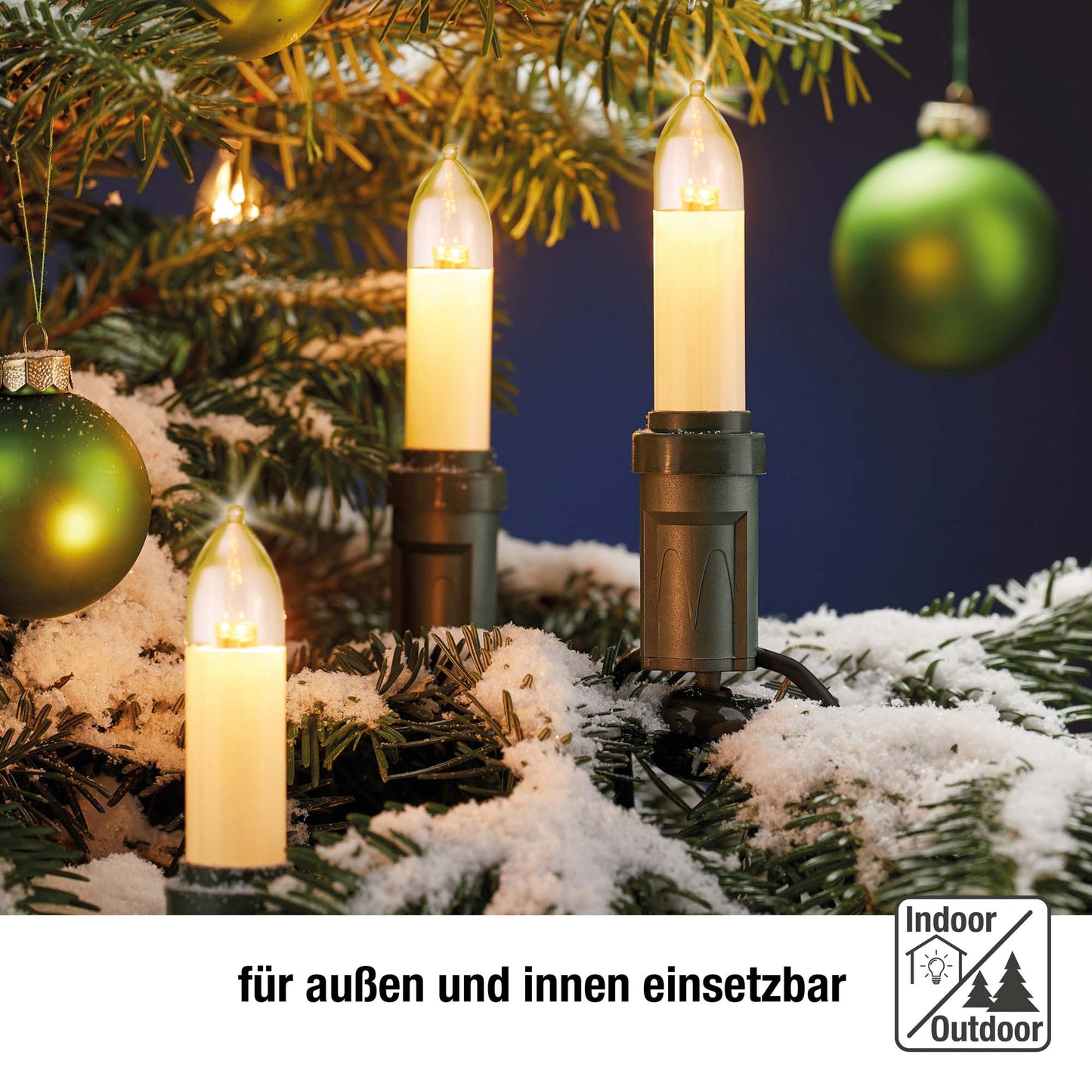 Ersatzkerzen Lichterkette LED 8-55V 0,1-0,5W für Lichterketten & Schwibbogen, 5 Stk Schaftkerzen E14 für 4-30 Brennstellen innen & außen 904987