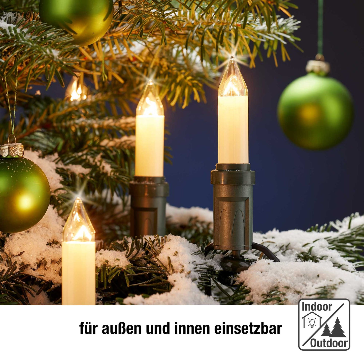 Ersatzkerzen Lichterkette 16V 7W für Lichterketten & Schwibbogen, 2 Stk Schaftkerzen E14 für 15 Brennstellen innen & außen 905045