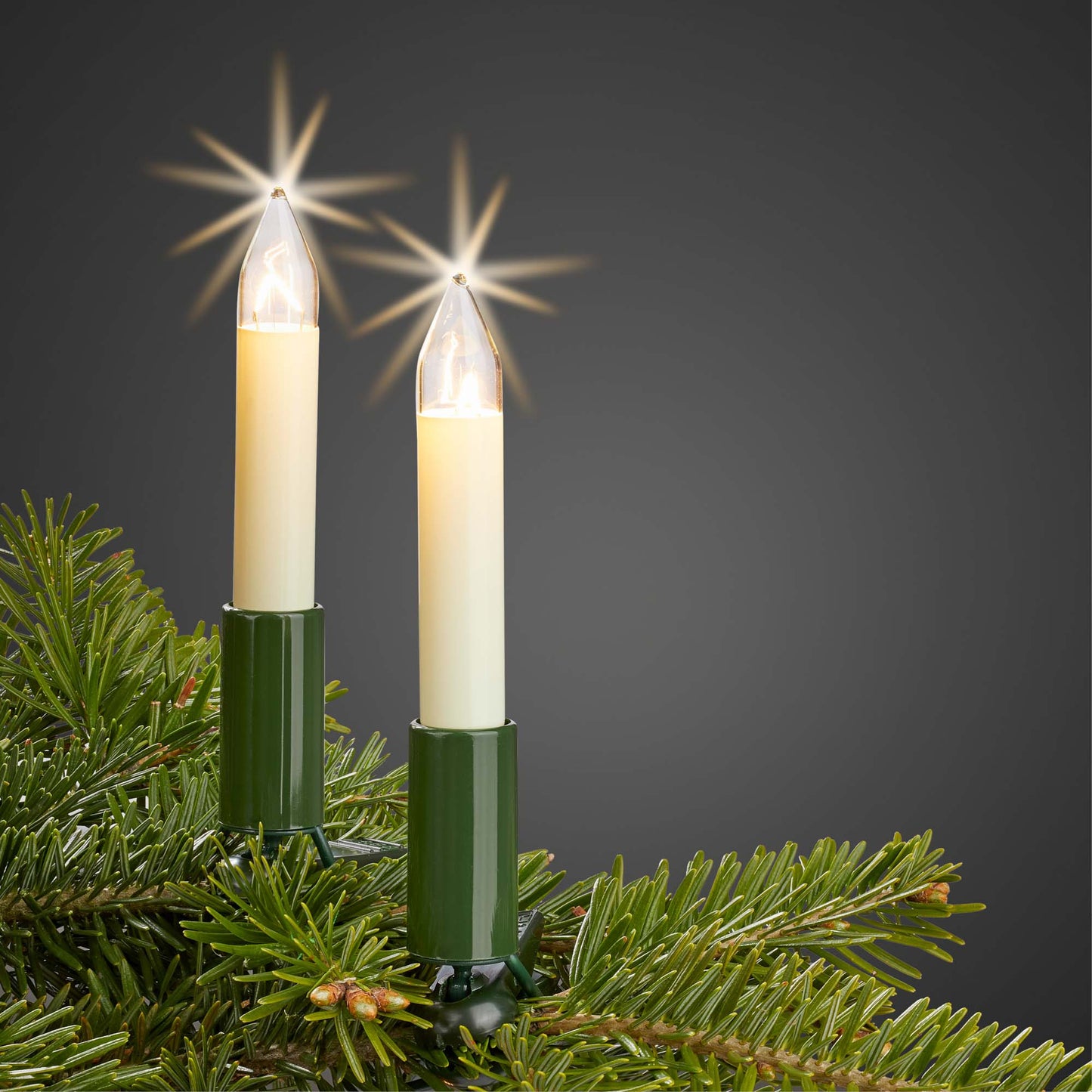 Ersatzkerzen Lichterkette 23V 3W für Lichterketten & Schwibbogen, 3 Stück Schaftkerzen E10 für 10 Brennstellen innen & außen 908039