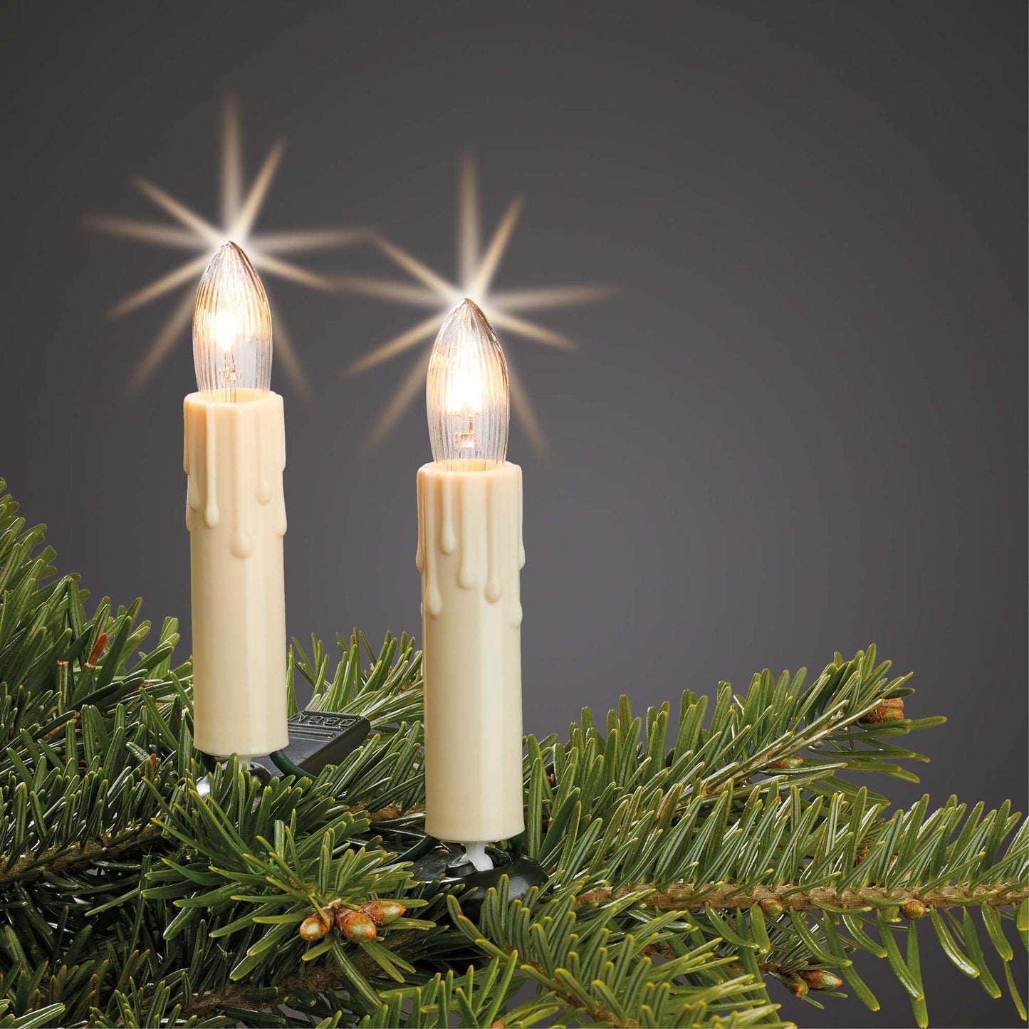 Ersatzkerzen Lichterkette 8V 3W für Lichterketten & Schwibbogen, 25 Stk Riffelkerzen E10 für 30 Brennstellen innen 911114