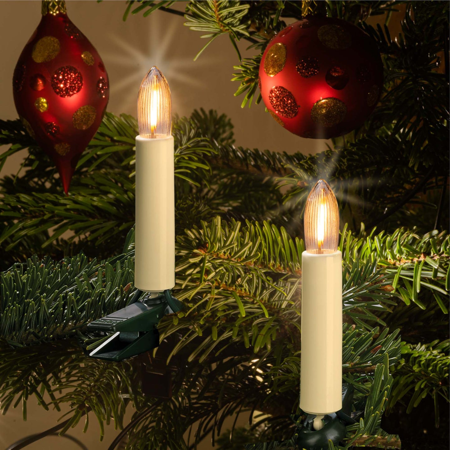 Ersatzkerzen Lichterkette LED-Filament 12V 0,5W für Lichterketten & Schwibbogen, 3 Stk Riffelkerzen E10 für 20 Brennstellen innen 912401