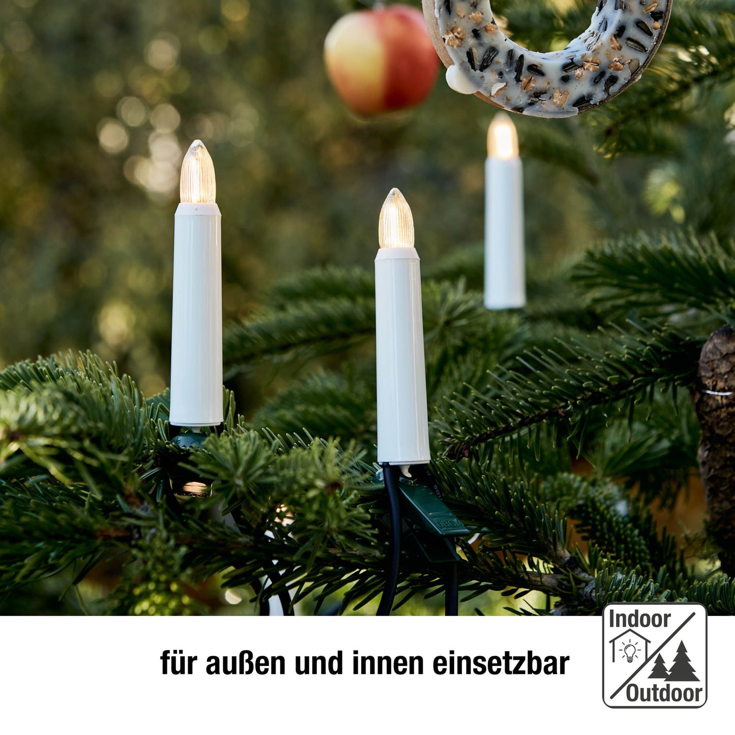 Ersatzkerzen Lichterkette LED-Filament 8V 0,3W für Lichterketten & Schwibbogen, 3 Stk Riffelkerzen E10 für 30 Brennstellen innen & außen 912425