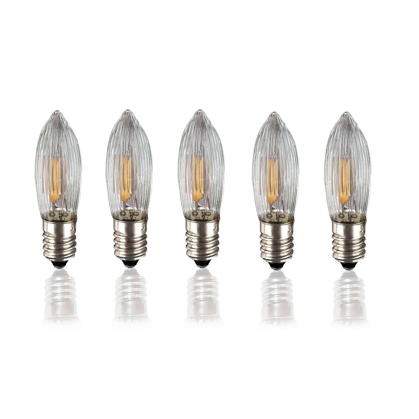 LED-Filament-Riffelkerzen 8V 5er-Pack innen