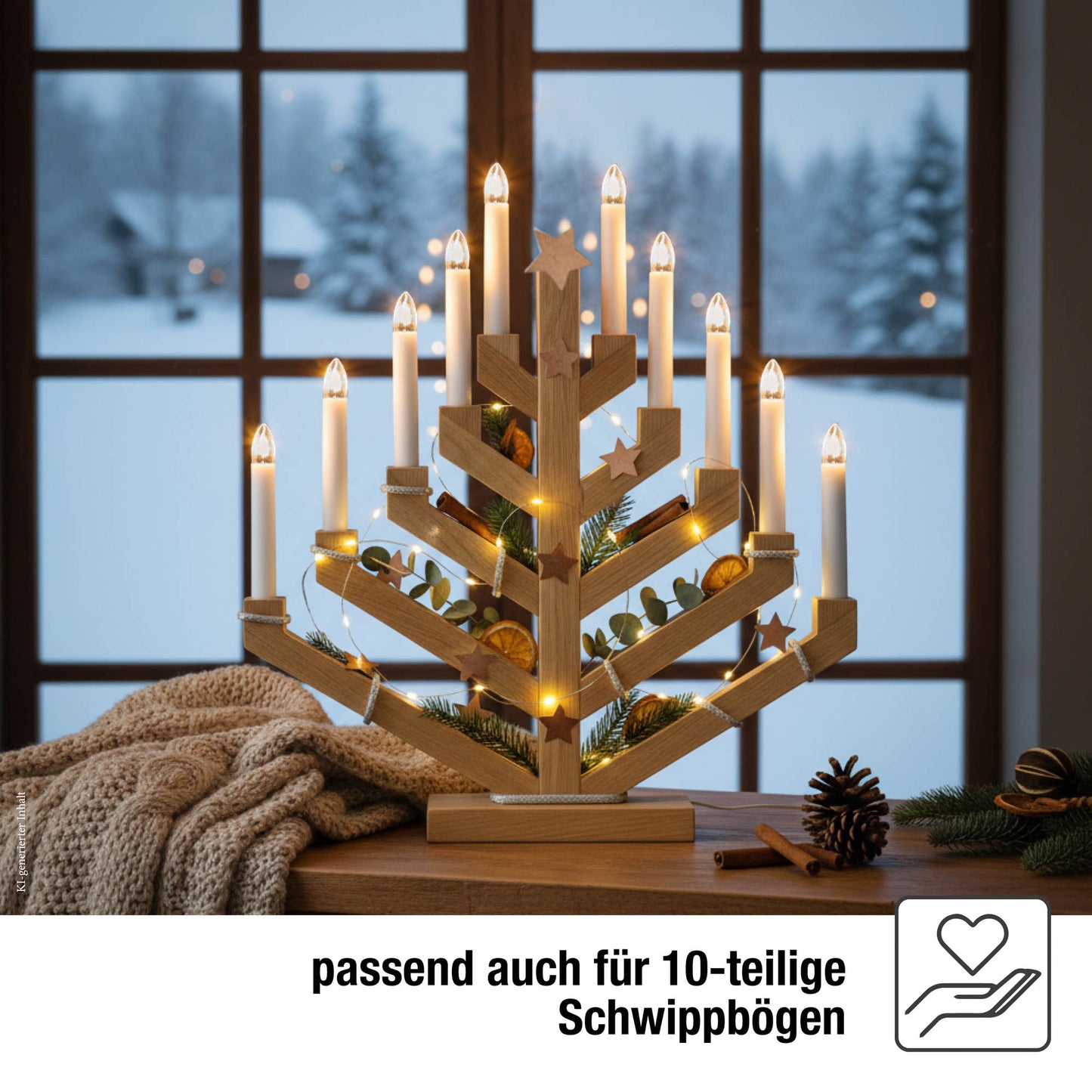 Ersatzkerzen Lichterkette 23V 3W für Lichterketten & Schwibbogen, 3 Stk Riffelkerzen E10 für 10 Brennstellen innen 918137