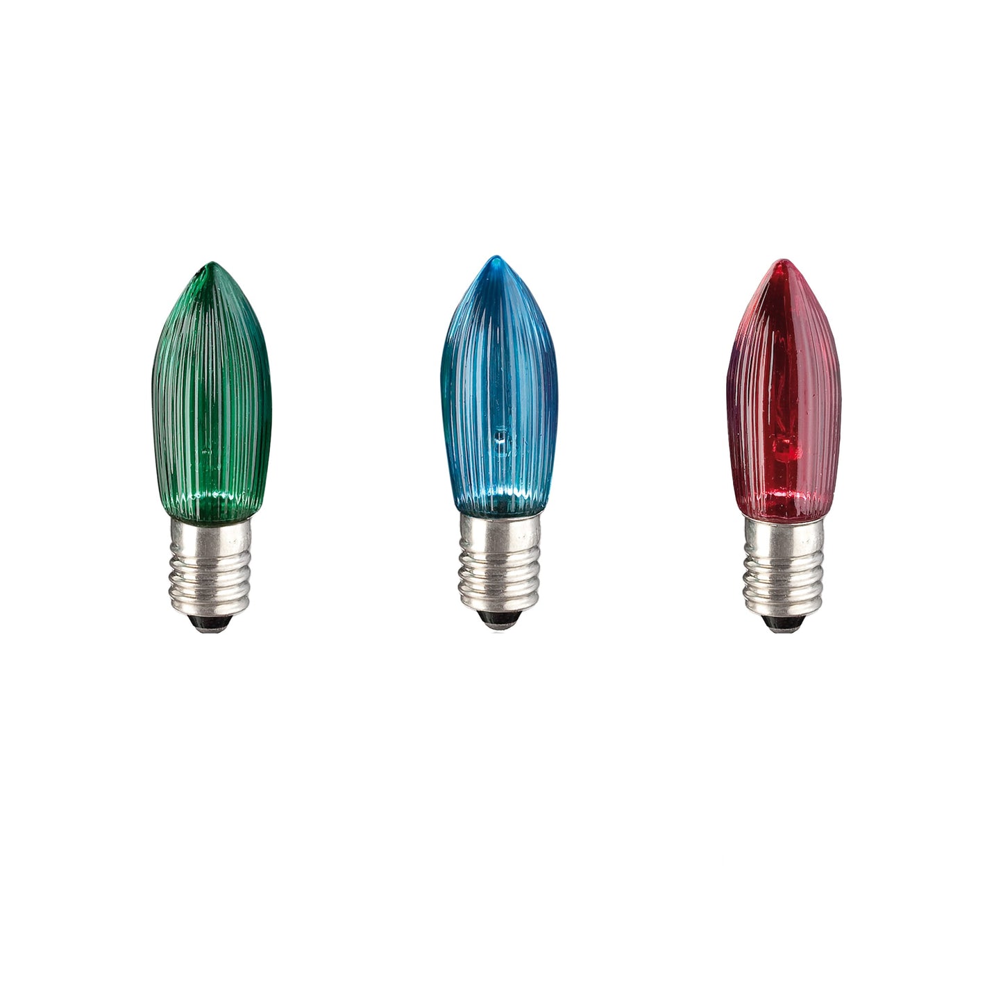 Ersatzkerzen Lichterkette 23V 3W für Lichterketten & Schwibbogen, 3 Stk Riffelkerzen E10 für 10 Brennstellen innen 918731