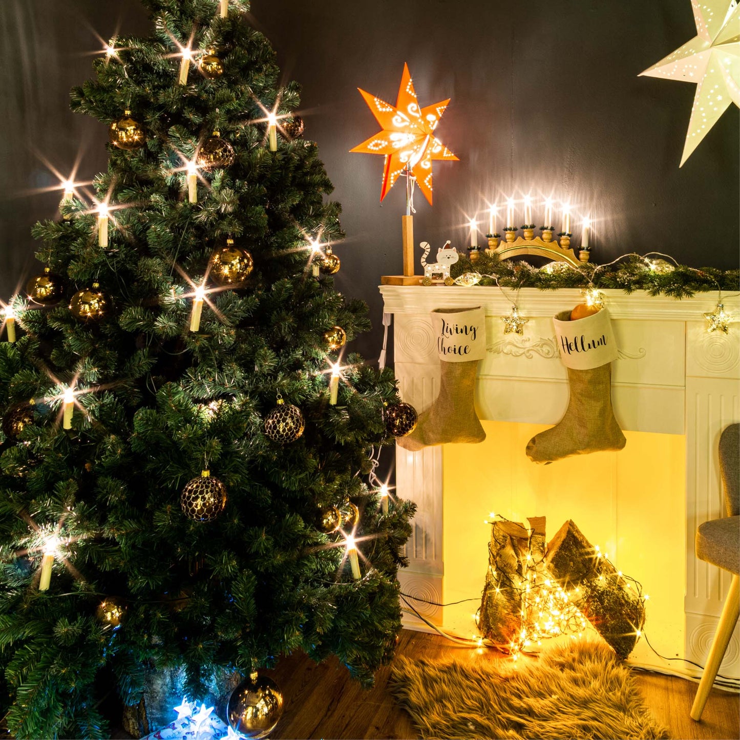 Ersatzkerzen Lichterkette 34V 3W für Lichterketten & Schwibbogen, 25 Stk Riffelkerzen E10 für 7 Brennstellen innen 919110