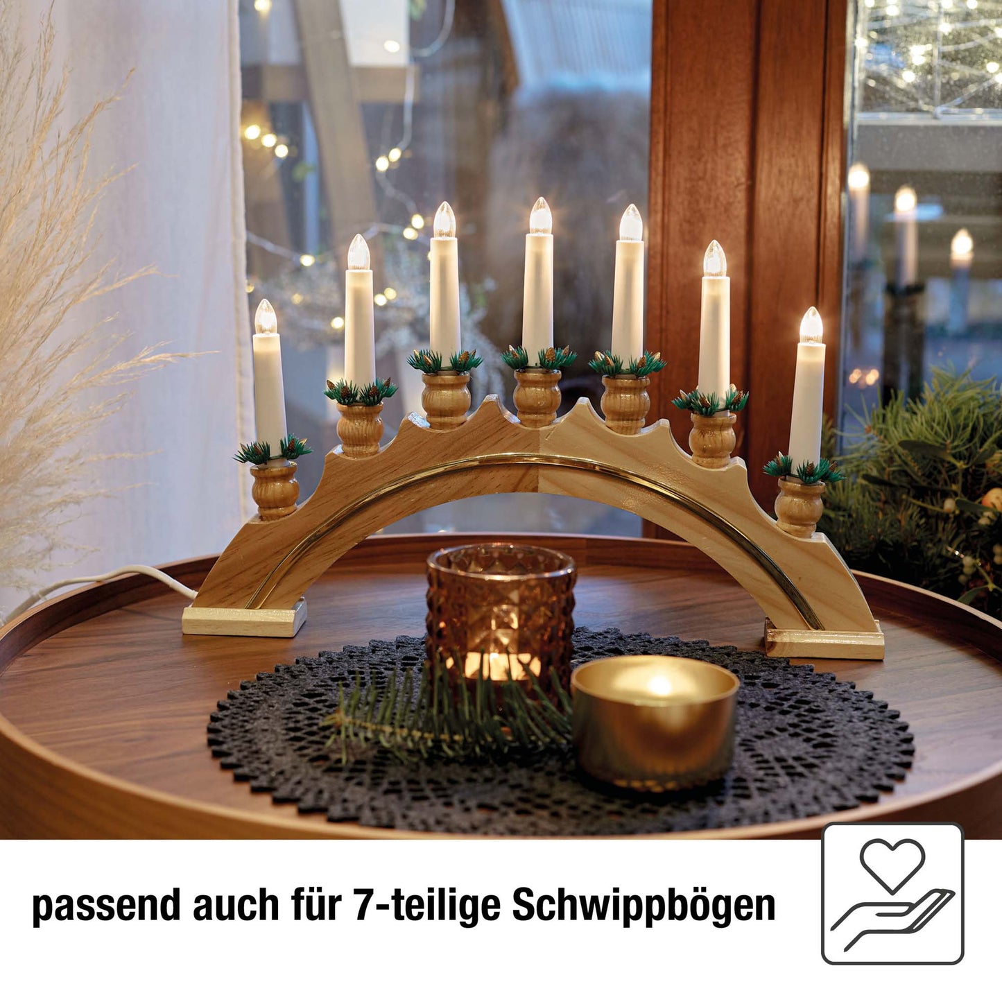 Ersatzkerzen Lichterkette 34V 3W für Lichterketten & Schwibbogen, 3 Stk Riffelkerzen E10 für 7 Brennstellen innen 919134