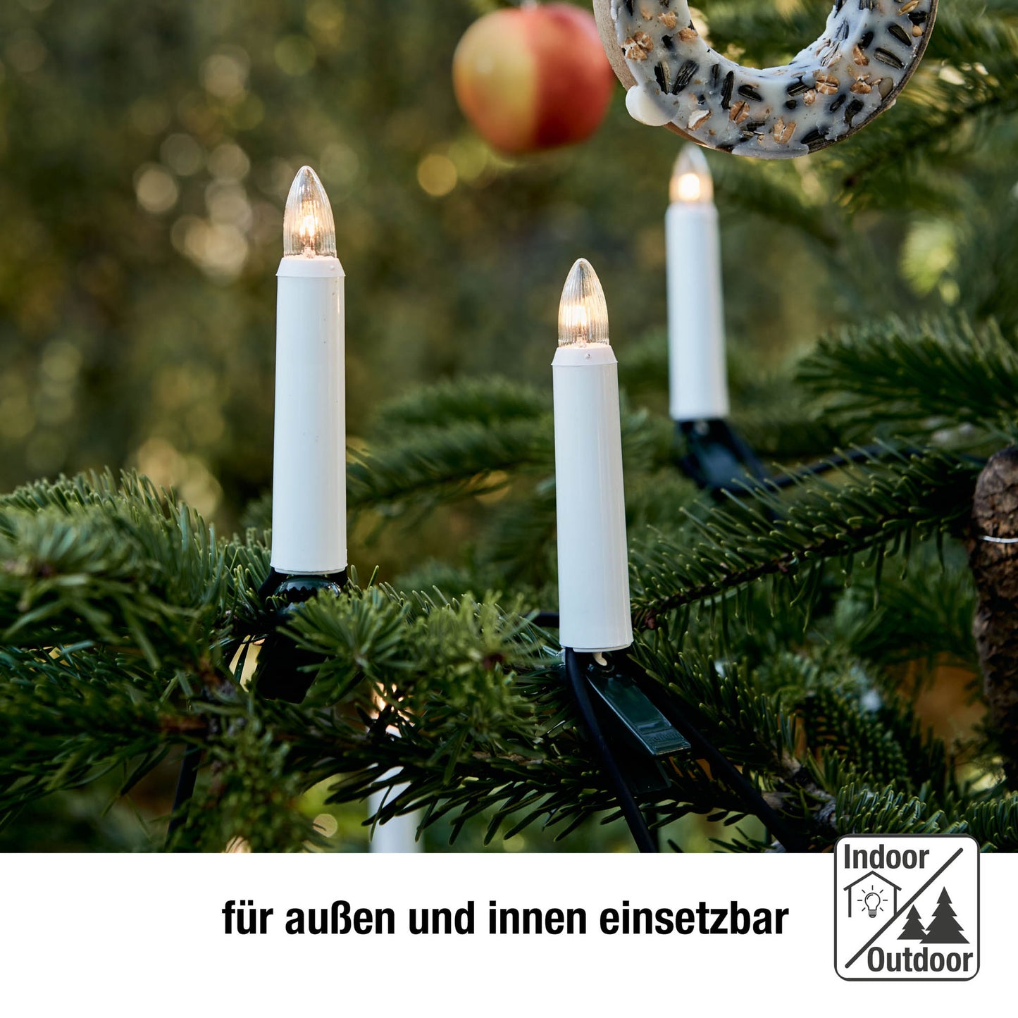Ersatzkerzen Lichterkette 8V 3W für Lichterketten & Schwibbogen, 3 Stk Riffelkerzen E10 für 30 Brennstellen innen & außen 920000
