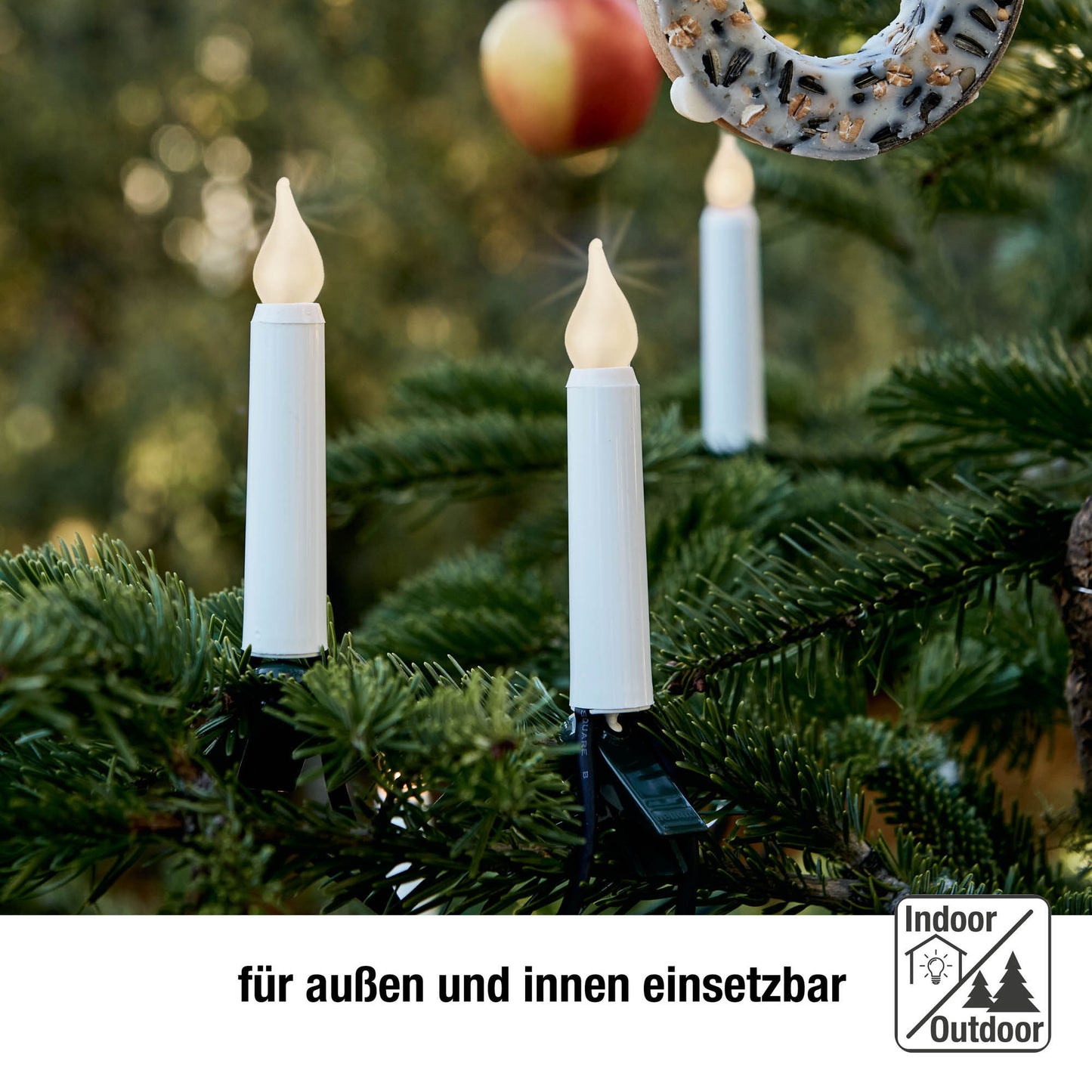 Ersatzkerzen Lichterkette 12V 3W für Lichterketten & Schwibbogen, 3 Stk Riffelkerzen E10 für 20 Brennstellen innen & außen 921533