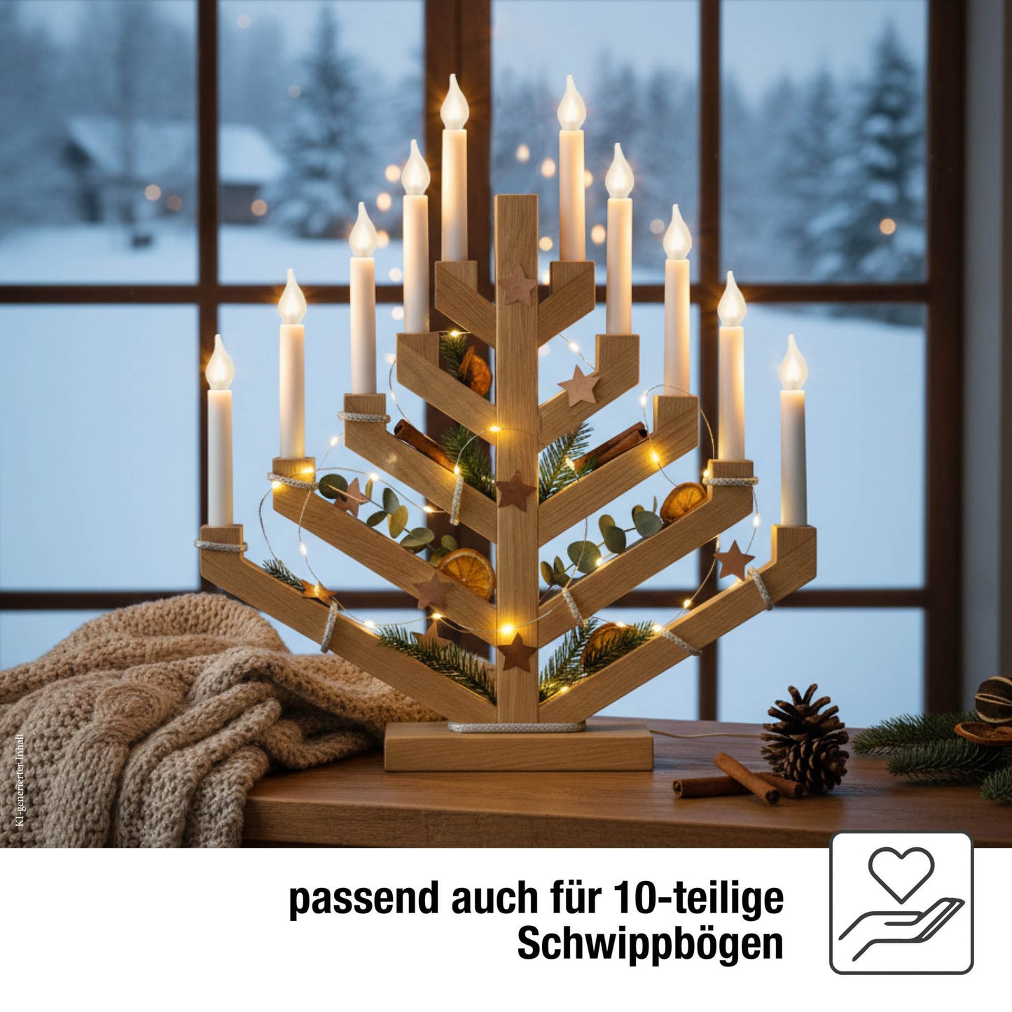 Ersatzkerzen Lichterkette 23V 3W für Lichterketten & Schwibbogen, 3 Stk Riffelkerzen E10 für 10 Brennstellen innen & außen 922530