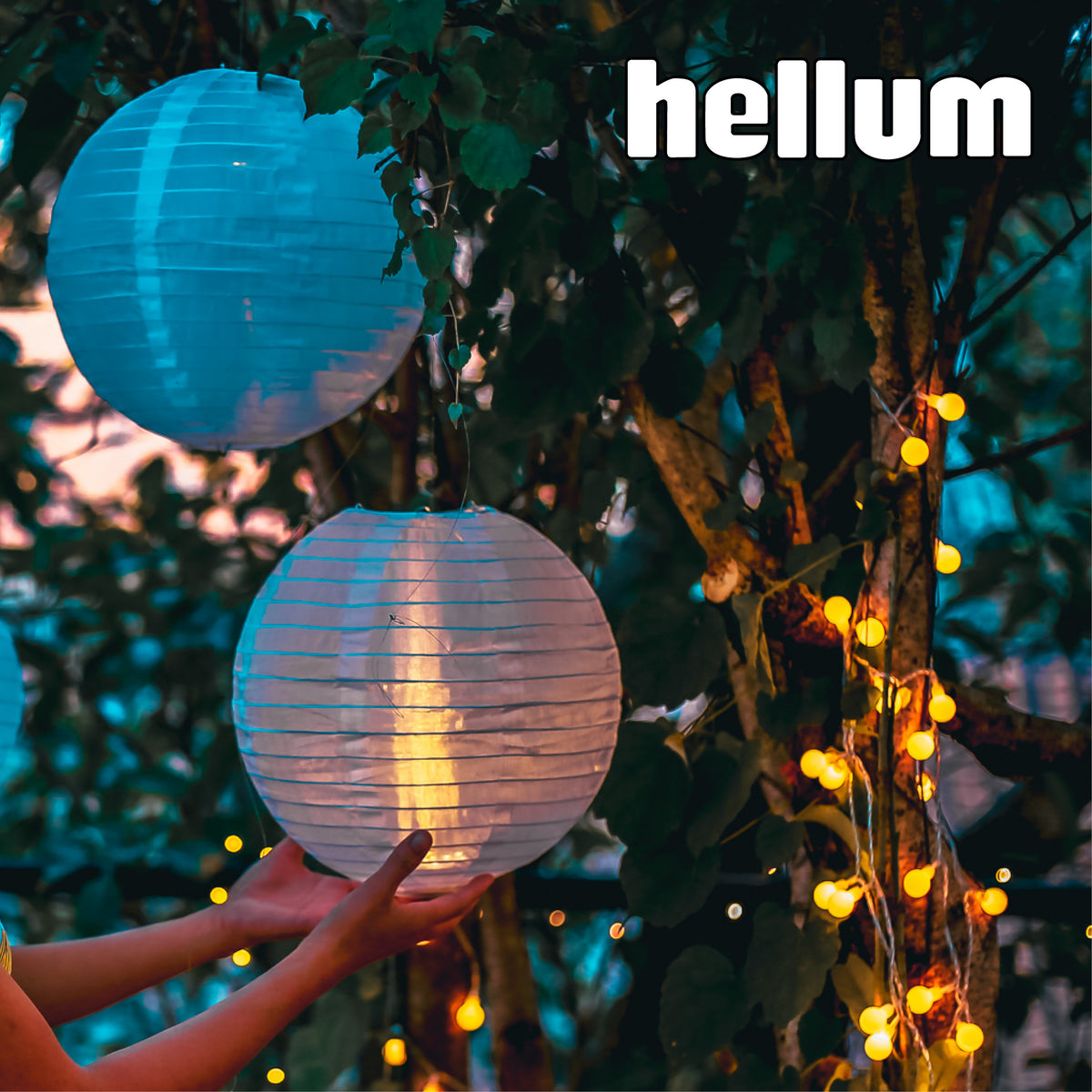 LED Lampions 3er Set außen, warmweiß, Ø 30 cm, mit Fernbedienung, batt – Hellum Direkt