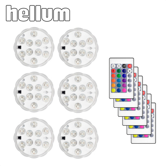 6er-Set_LED-Unterwasser-Deko-Beleuchtung, 10 RGB-LEDs