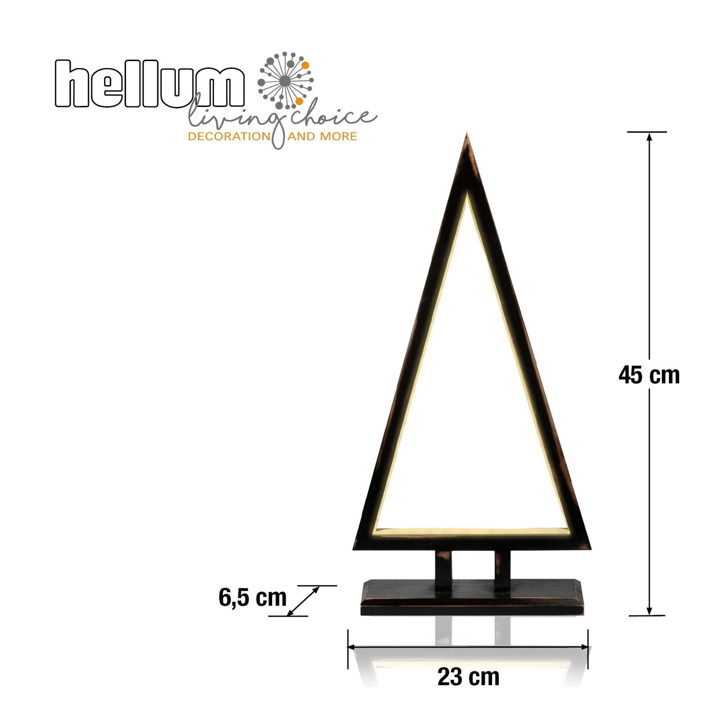 LED-Baum, schwarz, Holz, Höhe: 45 cm, Innen-Transformator