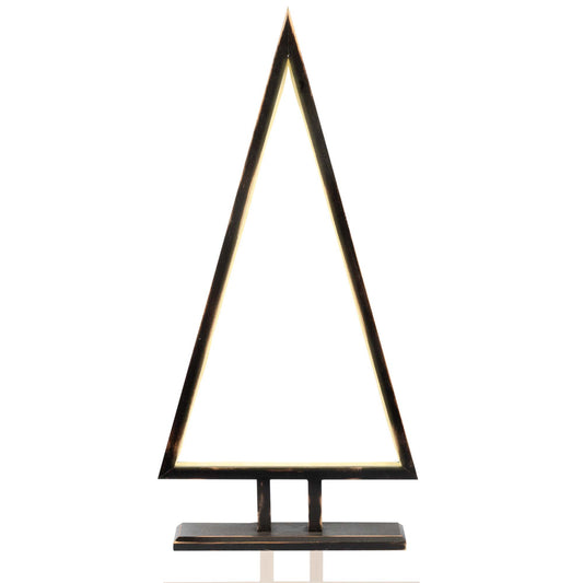 Pyramide aus Bambus, schwarz, H: 60cm, mit LED-Neon Lichtschlauch, Innen-Transformator