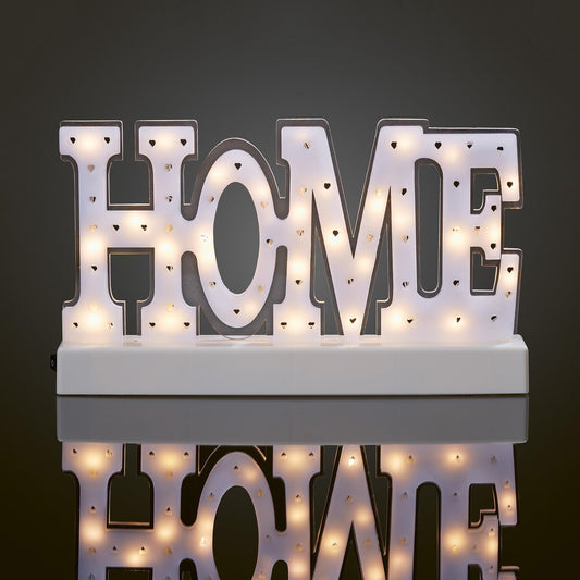 LED-Deko-Schrift „HOME“, weiß, 30 LEDs