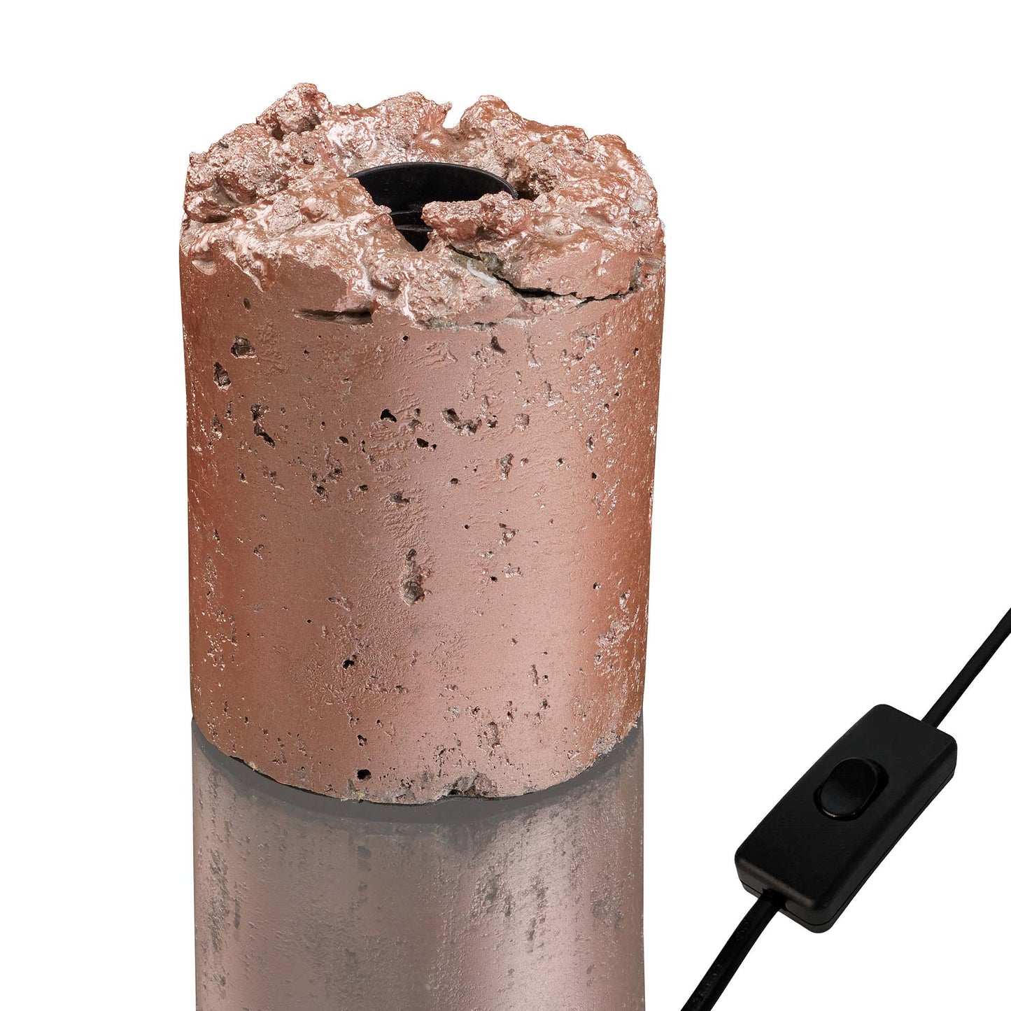 Zement-Sockel für E27 Lampen, rose-goldf.1,5m Zuleitung, AN/AUS-Schalter, ohne Leuchtmittel