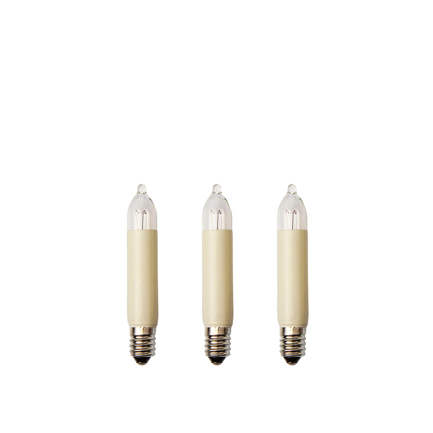 Ersatzkerzen Lichterkette 23V 3W für Lichterketten & Schwibbogen, 3 Stk Kleinschaftkerzen E10 für 10 Brennstellen innen & außen 938036