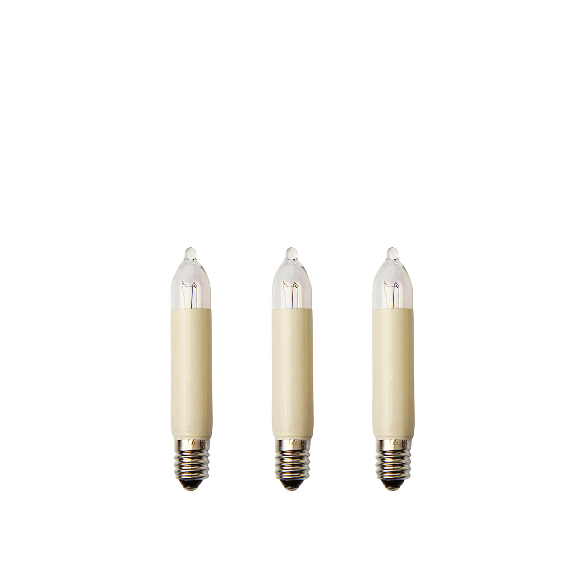 Ersatzkerzen Lichterkette 34V 3W für Lichterketten & Schwibbogen, 3 Stk Kleinschaftkerzen E10 für 7 Brennstellen innen & außen 939033