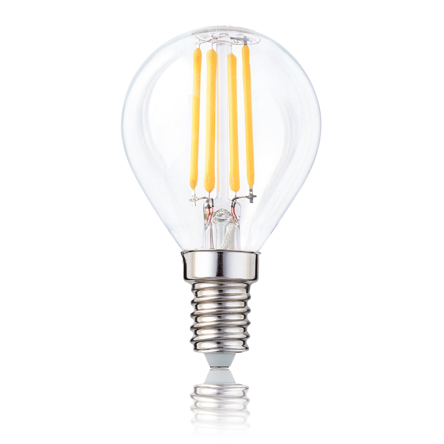 LED-Tropfenlampe G45, E14, 4,5W, Glas klar, 470 lm 208139