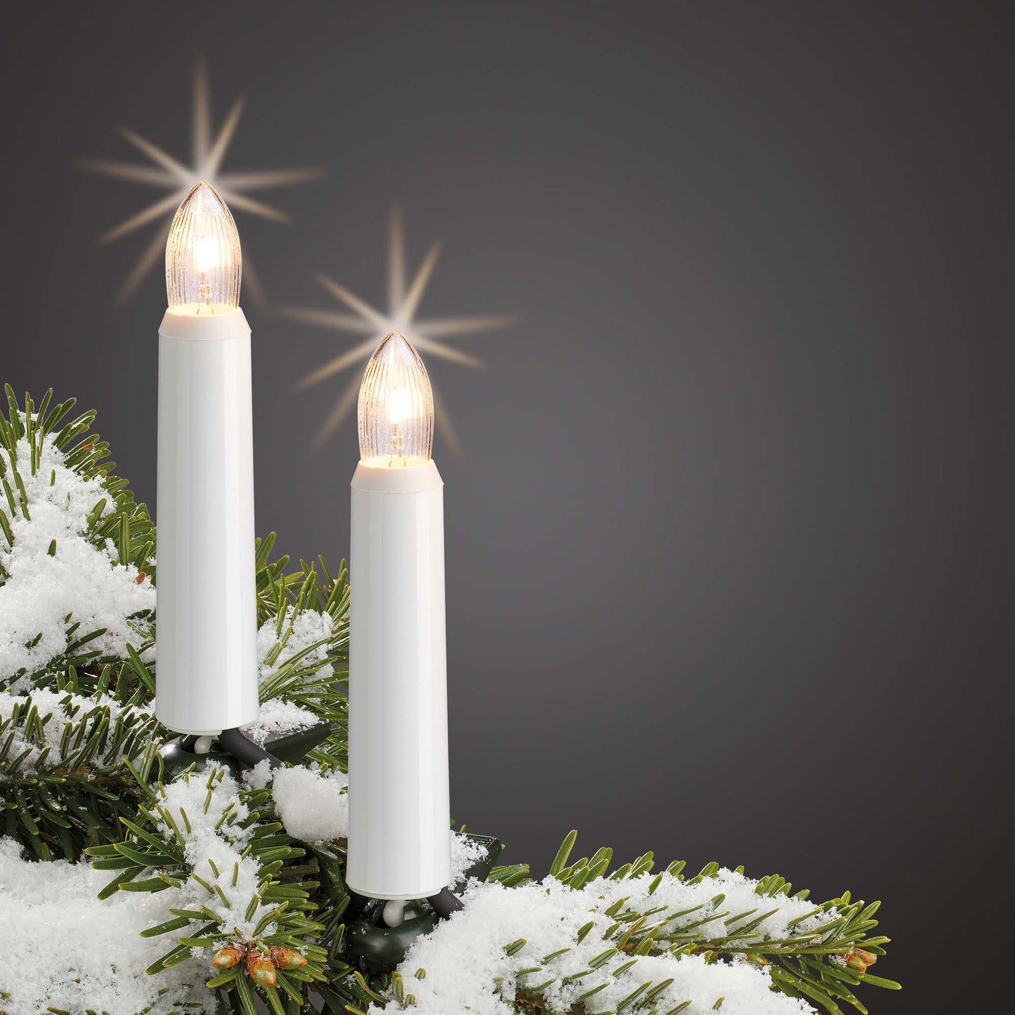 Ersatzkerzen Lichterkette 8V 2W für Lichterketten & Schwibbogen, 10 Stk Riffelkerzen E10 für 30 Brennstellen innen & außen 950014