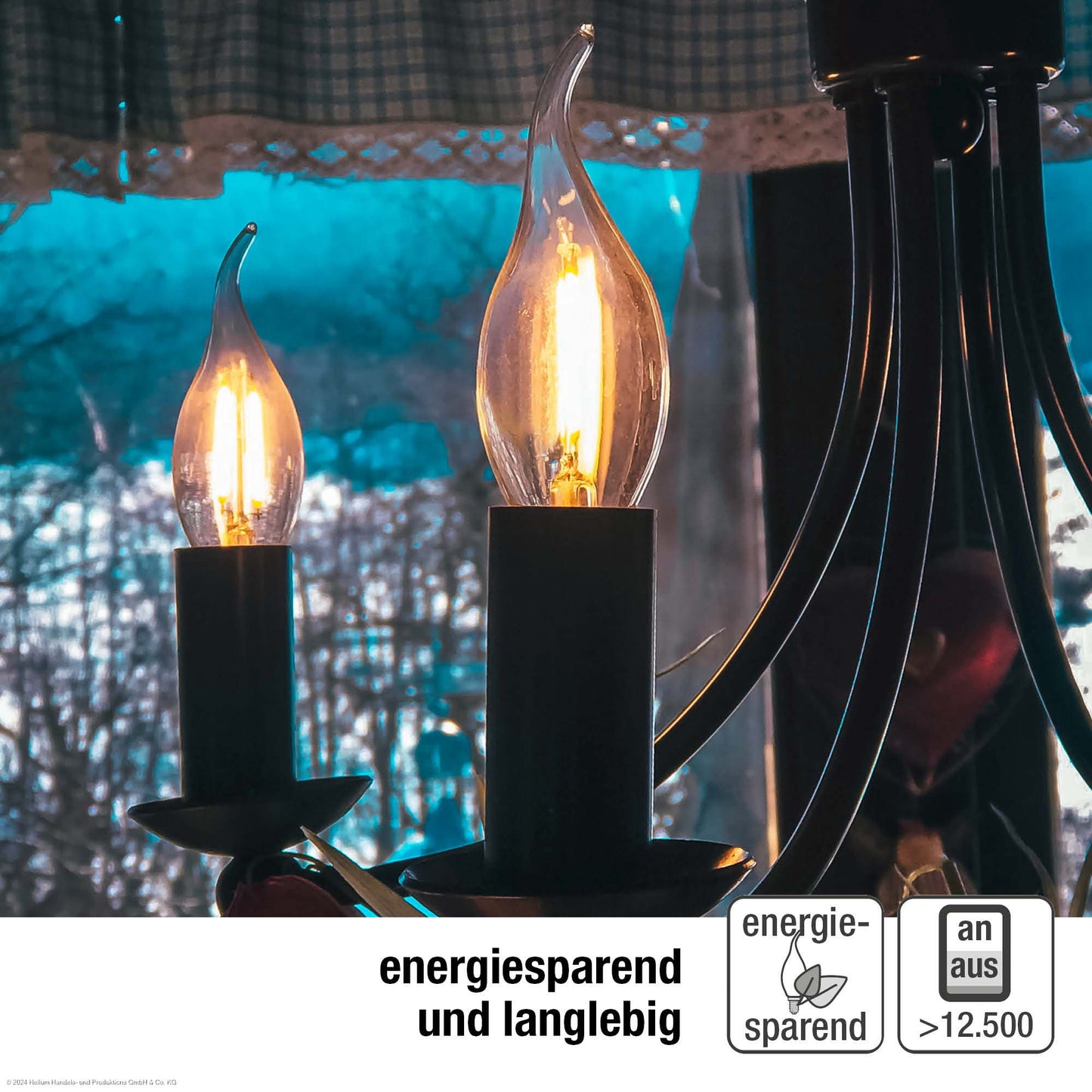 Glühbirne E14 LED warmweiss Kerzenform Windstoß klar 2,2W, 250lm, 2700K 207316
