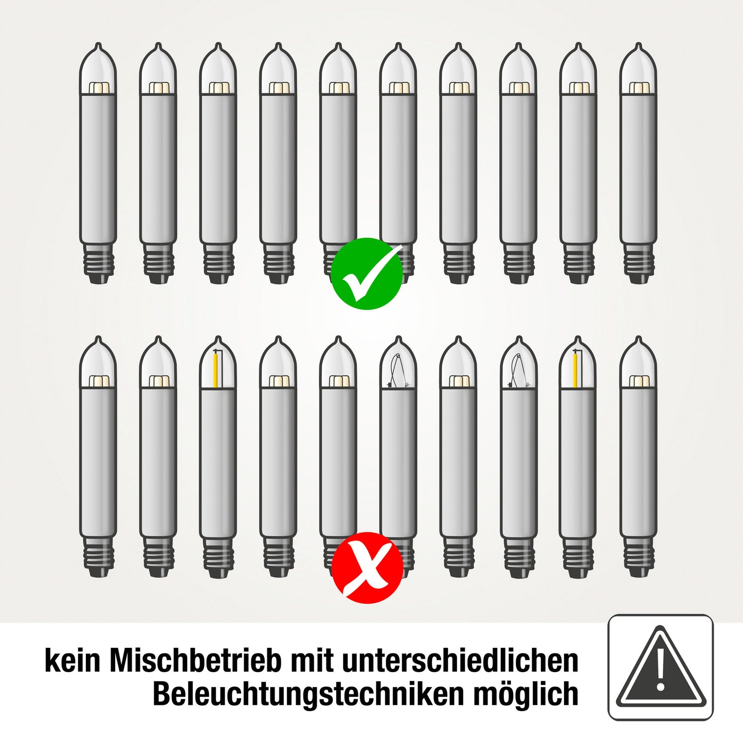 Ersatzkerzen Lichterkette LED 8-55V 0,1-0,5W für Lichterketten & Schwibbogen, 5 Stk Schaftkerzen E14 für 4-30 Brennstellen innen & außen 904987