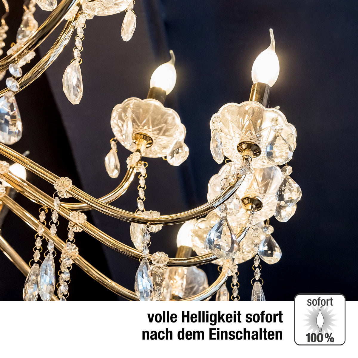 LED Kerzenlampe Windstoß E14, 3er Set warmweiß, 2,2W 250 Lumen, klar, EPREL ID 1358372