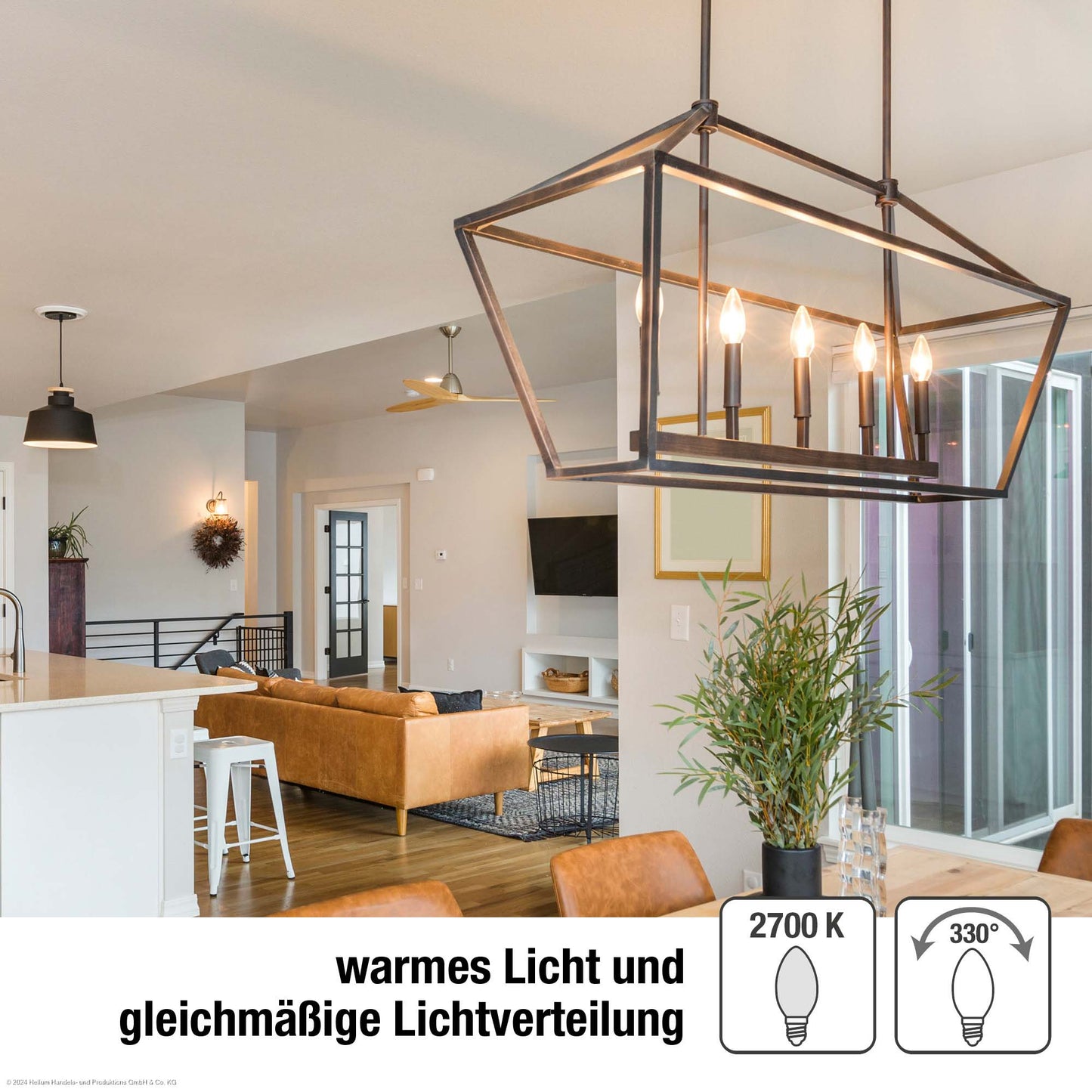 LED-Kerzenlampe C35, E14, 4,5 W, Glas klar, 470 lm